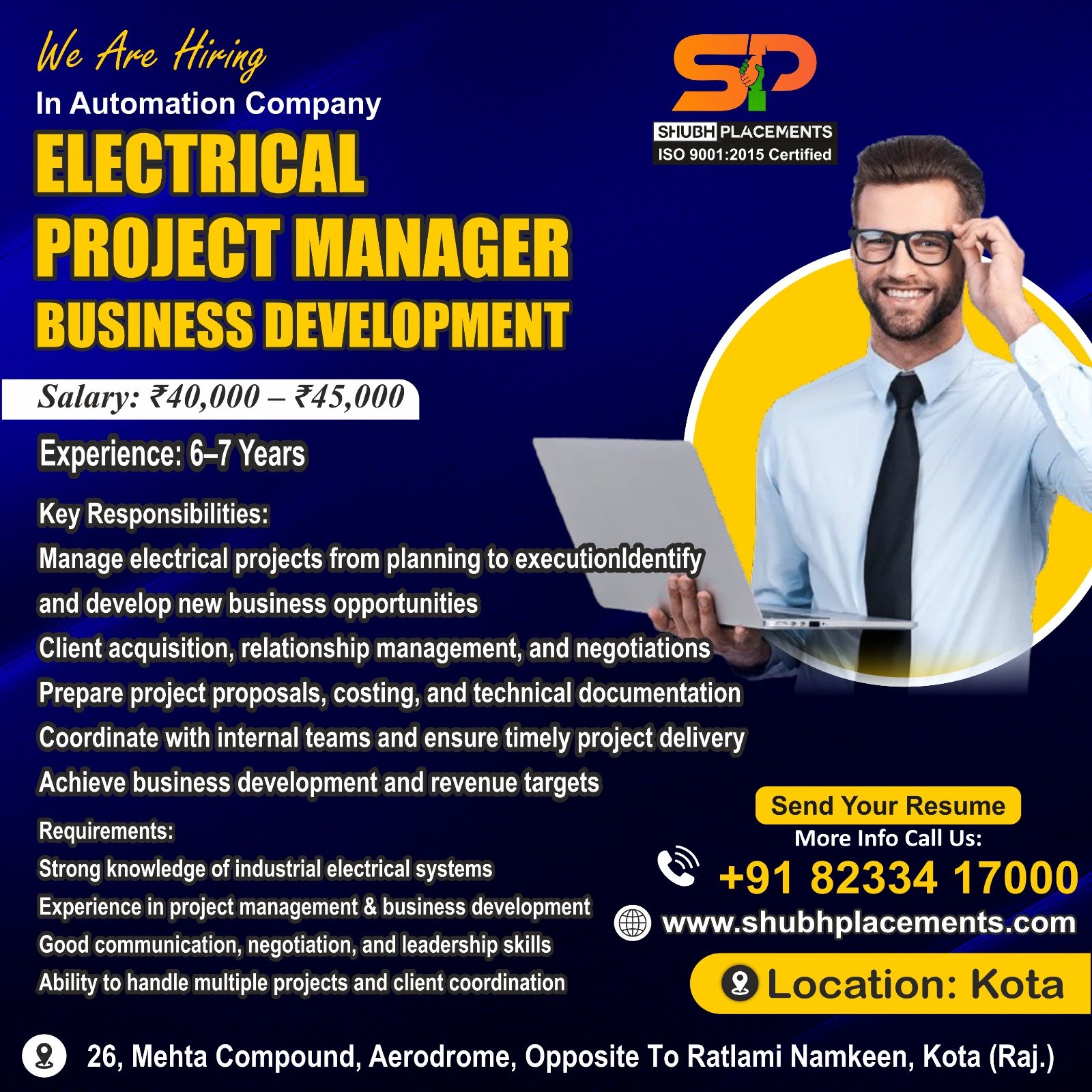  Electrical Project Manager – Business Development 