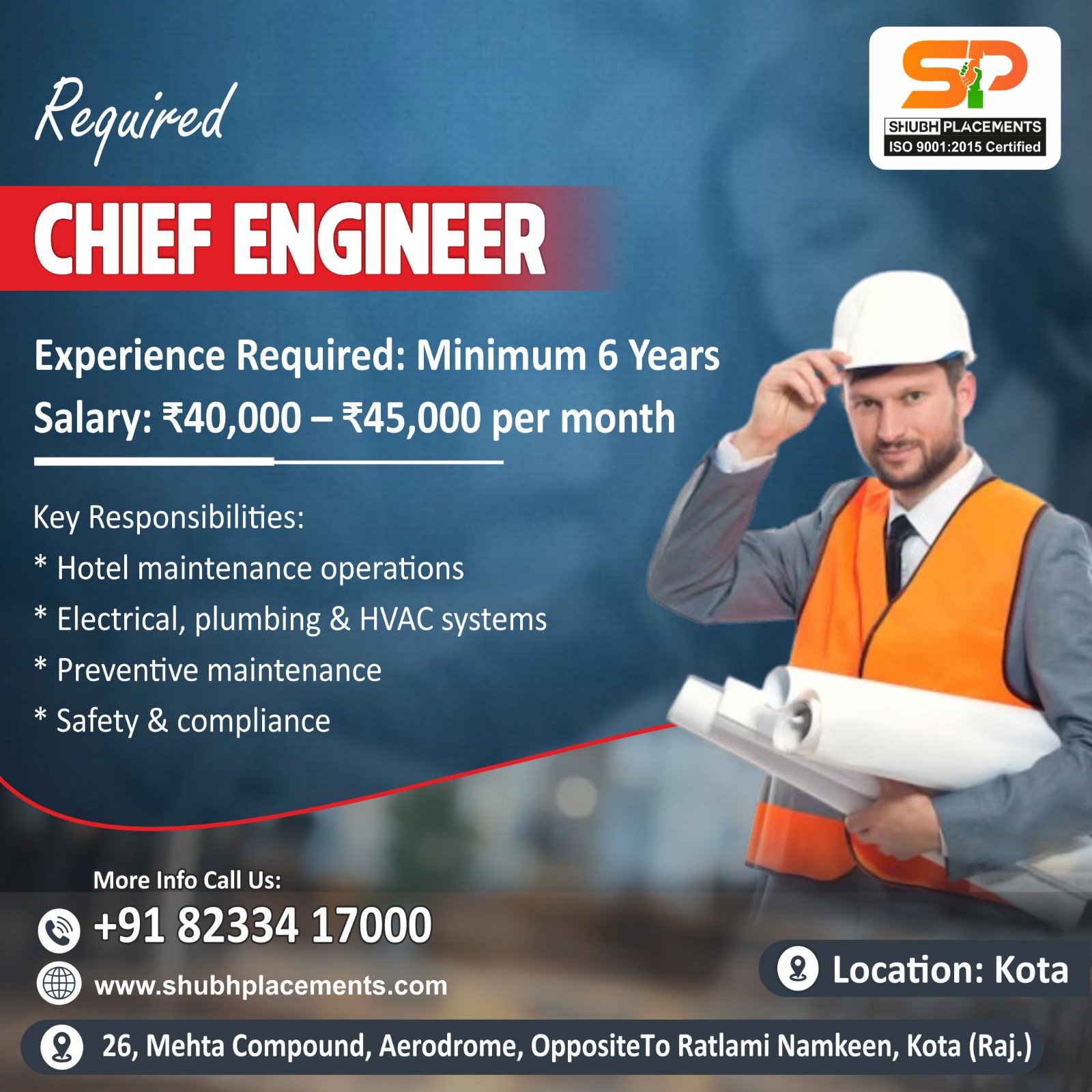 Chief Engineer In Hotel 